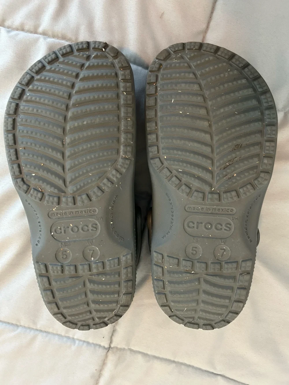 CROCS Men's Gray Classic Comfort Clog Men 5
